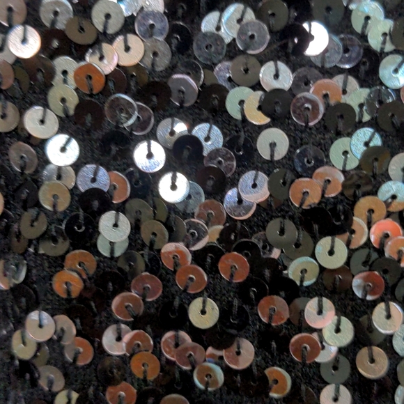 Black Sequin Sweater Mini Dress Size Large - Picture 6 of 8